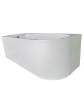 Acrylic free standing back-to-wall bathtub, model NOLA white 160x75x57 cm - 2